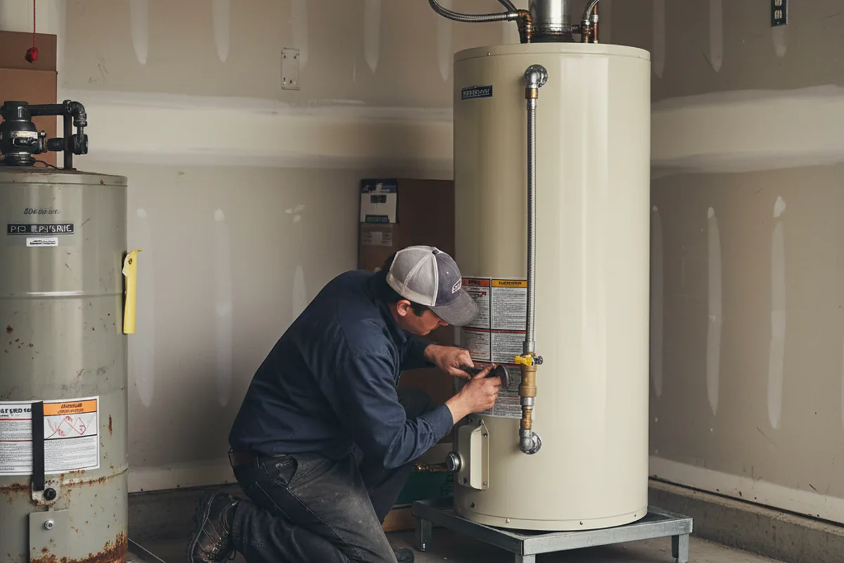 Water heater and shutoff valve replacement in Drewsville